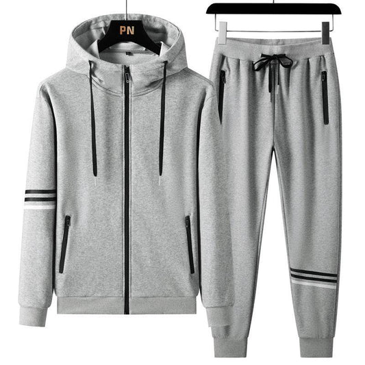 Buycenter Men's Casual Hooded Sweater Trousers Set - Pure Cotton, Sports Style - Buy Center US