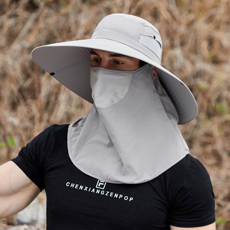 Men's Big Brim Bucket Hat - Waterproof Summer Shade with Neck Protection - Buy Center US