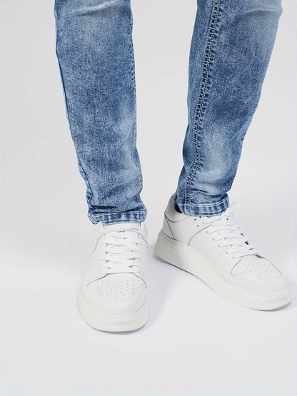 Trendy Solid Denim Pants for Men - Skinny Fit Casual Jeans - Buy Center US