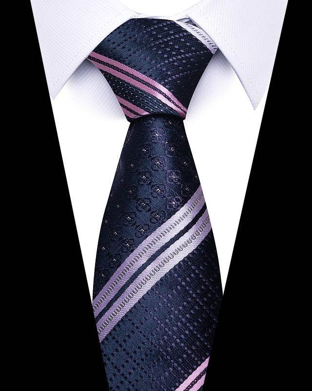 Buycenter 8cm Striped Tie - High-Quality Polyester for Professional Styling - Buy Center US