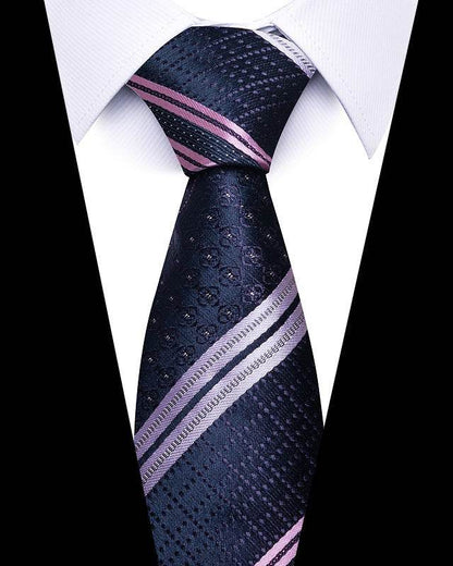 Buycenter 8cm Striped Tie - High-Quality Polyester for Professional Styling - Buy Center US