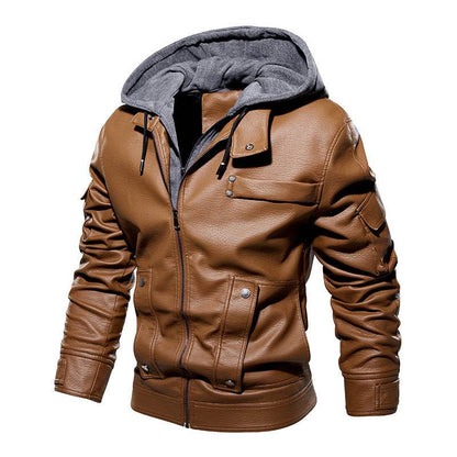 Buycenter Men's Leather Coat - Fashionable Warm Jacket for Winter - Buy Center US