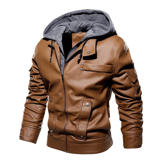 Buycenter Men's Leather Coat - Fashionable Warm Jacket for Winter - Buy Center US
