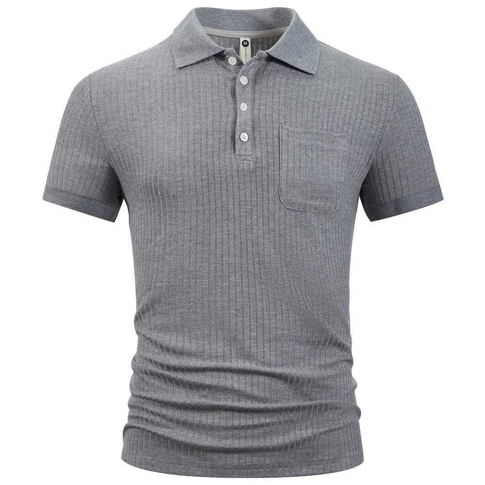 Trendy Men's Cotton Stripe Short Sleeve Shirt - Slim Fit for Summer - Buy Center US