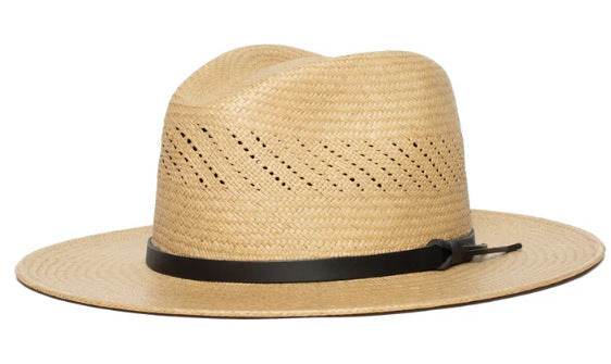 Buycenter Striped Bow Flat-brimmed Straw Top Hat - Adjustable Size - Buy Center US