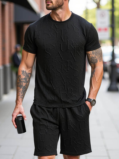 European-American Style Men's Fashion Set - Short Sleeve T-Shirt & Shorts - Buy Center US