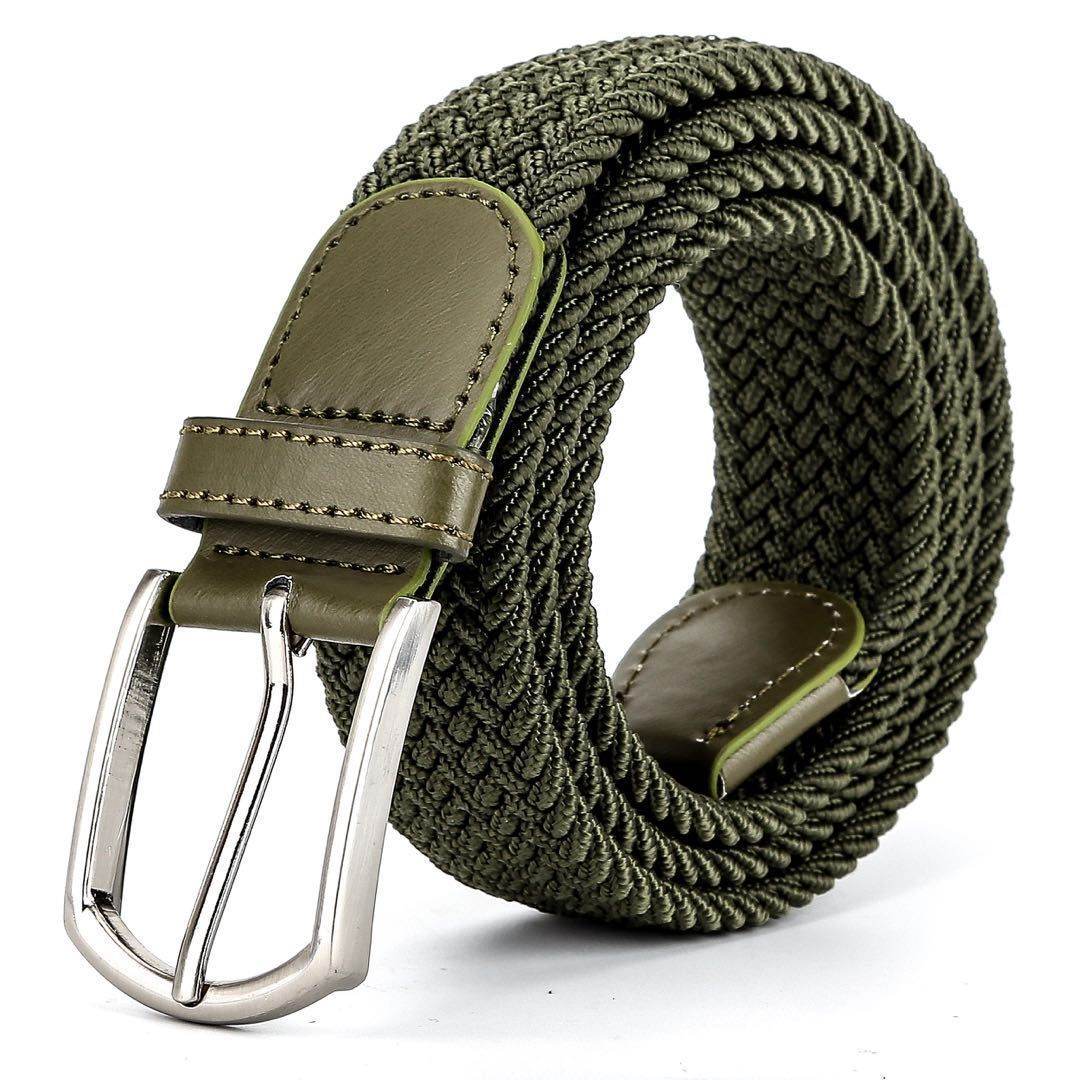 Buycenter Men's Casual Stretch Woven Leather Belt - Bohemian Style, Various Colors - Buy Center US