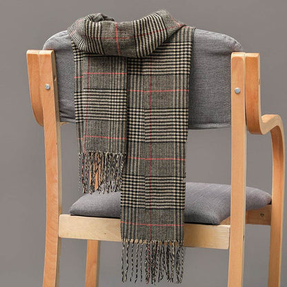 Buycenter British Plaid Cashmere Tassel Scarf for Couples & Kids - Buy Center US