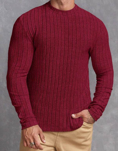Casual Solid Color Round Neck Pullover T-shirt - Slim Fit for All Seasons - Buy Center US