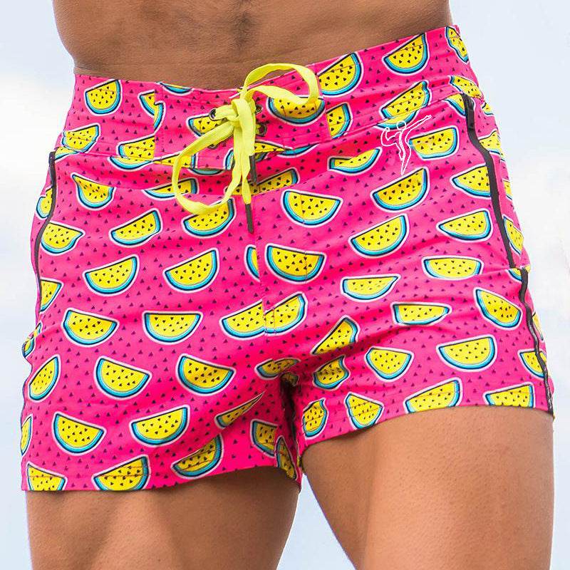 Buycenter Men's Beach Pants - Loose Quick Dry Summer Shorts in Pink - Buy Center US