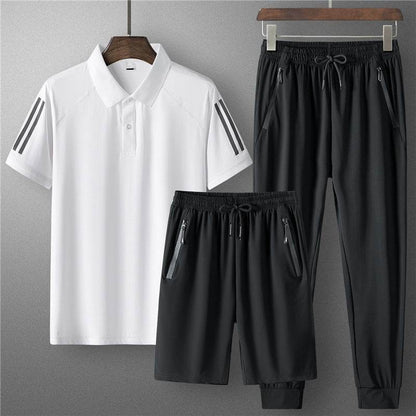 Buycenter Men's Summer Sports Suit - Ice Silk, Casual & Comfortable - Buy Center US