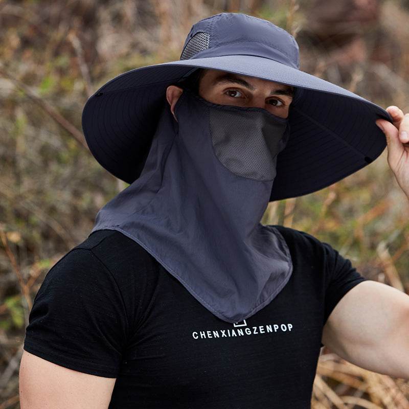 Men's Big Brim Bucket Hat - Waterproof Summer Shade with Neck Protection - Buy Center US