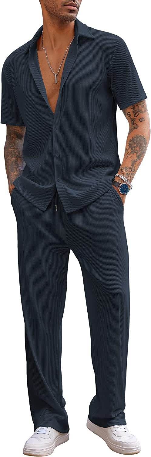 Buycenter Loose Short-Sleeved Trousers Leisure Suit - Multiple Colors Available - Buy Center US