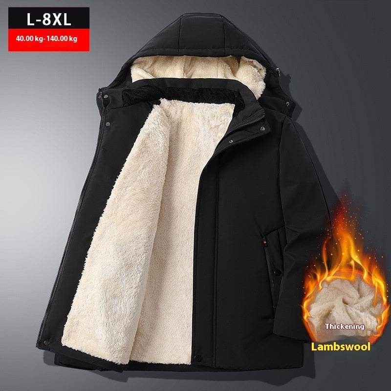 Buycenter Men's Winter Lambskin Jacket - Thickened & Warm Cotton Cardigan - Buy Center US