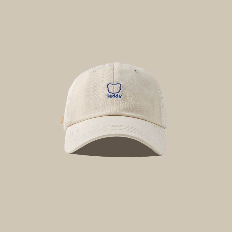 Casual Bear Embroidery Sun Hat - Breathable Adjustable Cotton Cap - Buy Center US
