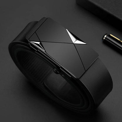 Buycenter Men's Genuine Leather Automatic Buckle Belt - Stylish & Durable - Buy Center US