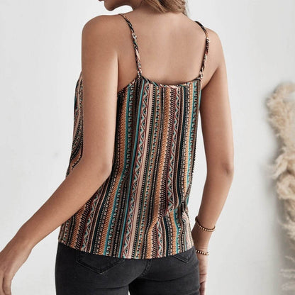 Stylish Ladies' Geographical Print Camisole Top - Casual Summer Wear - Buy Center US