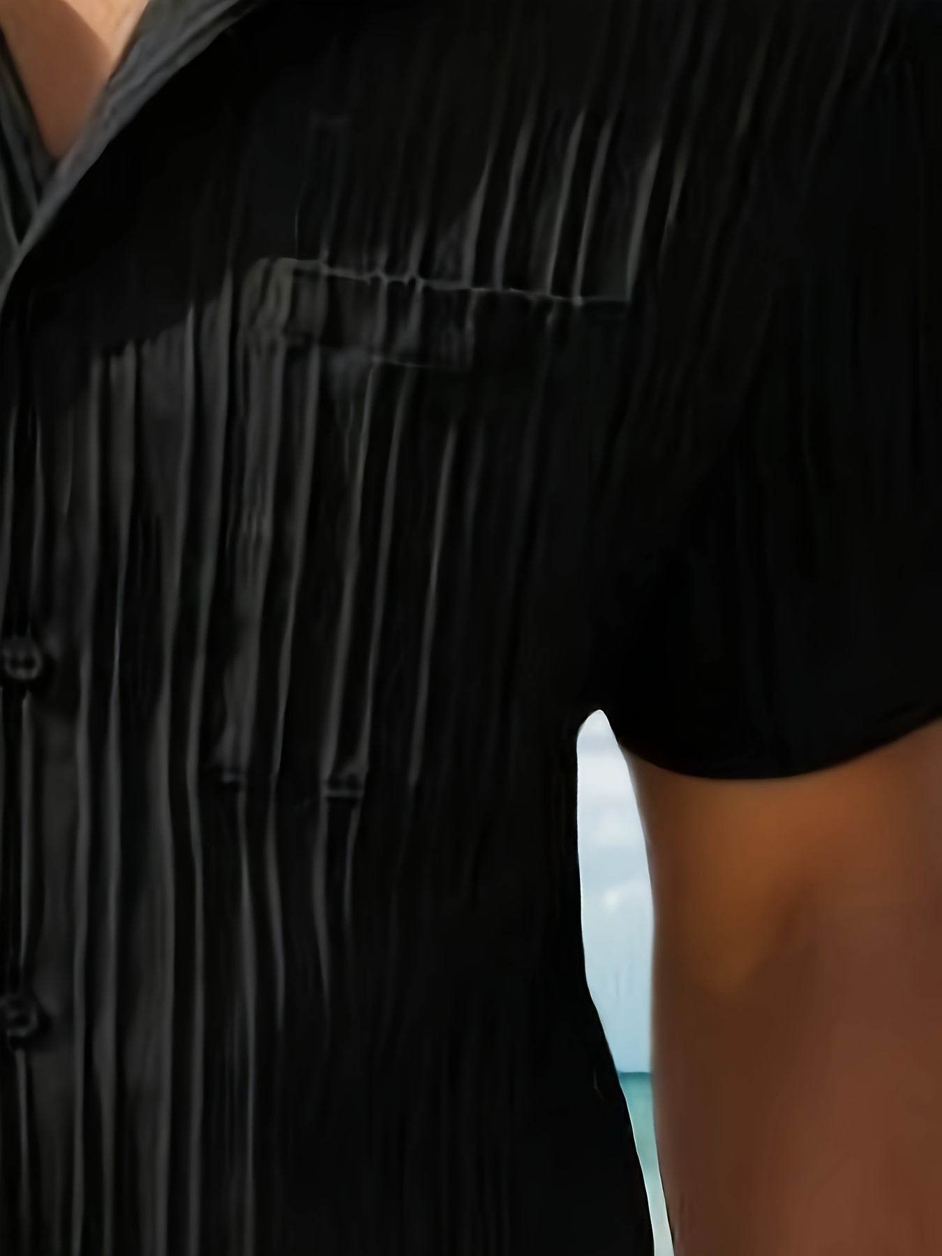 Men's Casual Striped Jacquard Shirt - Lightweight & Breathable for Summer - Buy Center US