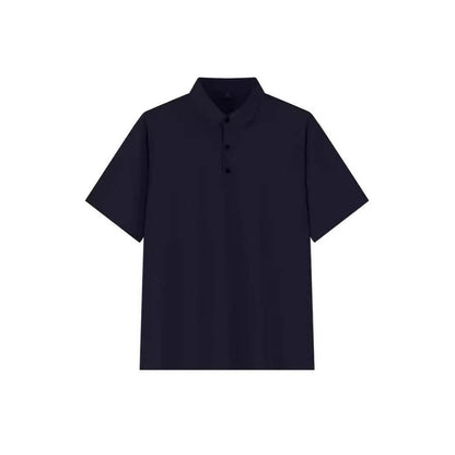 Buycenter Plus Size Seamless Polo Shirt - Ice Silk, Short Sleeve for Summer - Buy Center US