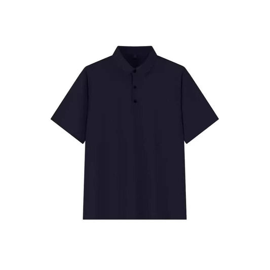 Buycenter Plus Size Seamless Polo Shirt - Ice Silk, Short Sleeve for Summer - Buy Center US