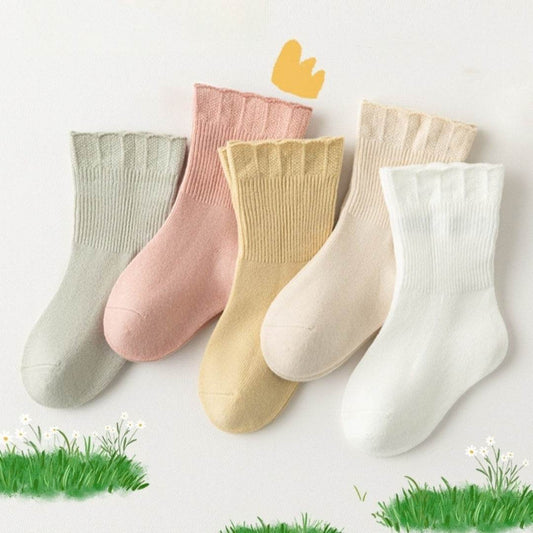 Girls' Lace Cotton Socks - Breathable Medium Calf, 3 Pairs Set - Buy Center US
