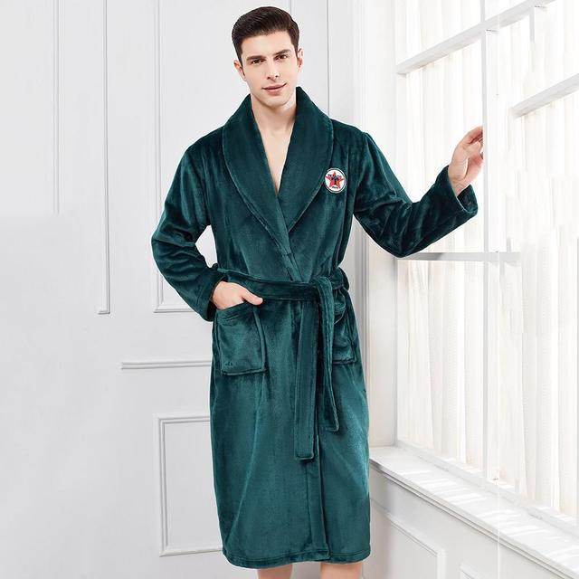 Buycenter Elegant Winter Flannel Robe Gown - Comfortable Casual Sleepwear - Buy Center US