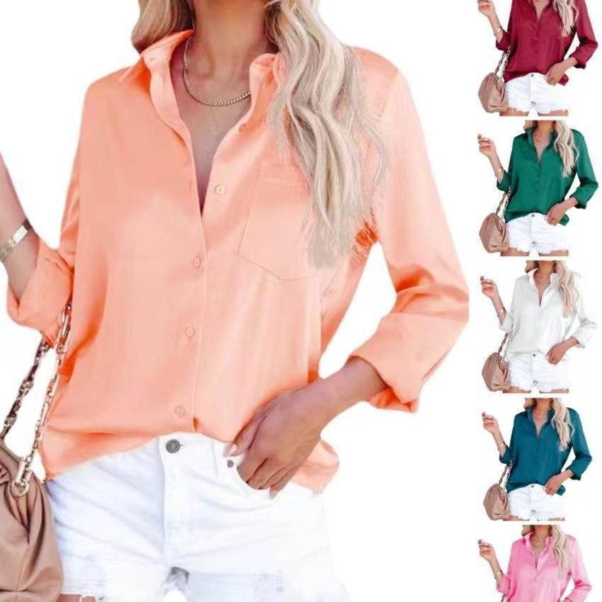 Women's Spring Long Sleeve V-Neck Top - European & American Styles - Buy Center US