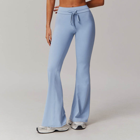 High Waist Yoga Bell-Bottom Pants - Moisture-Wicking for Active Women - Buy Center US