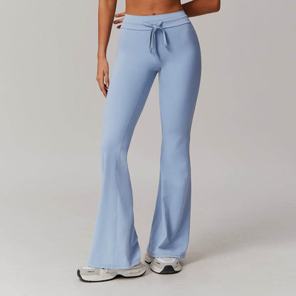 High Waist Yoga Bell-Bottom Pants - Moisture-Wicking for Active Women - Buy Center US