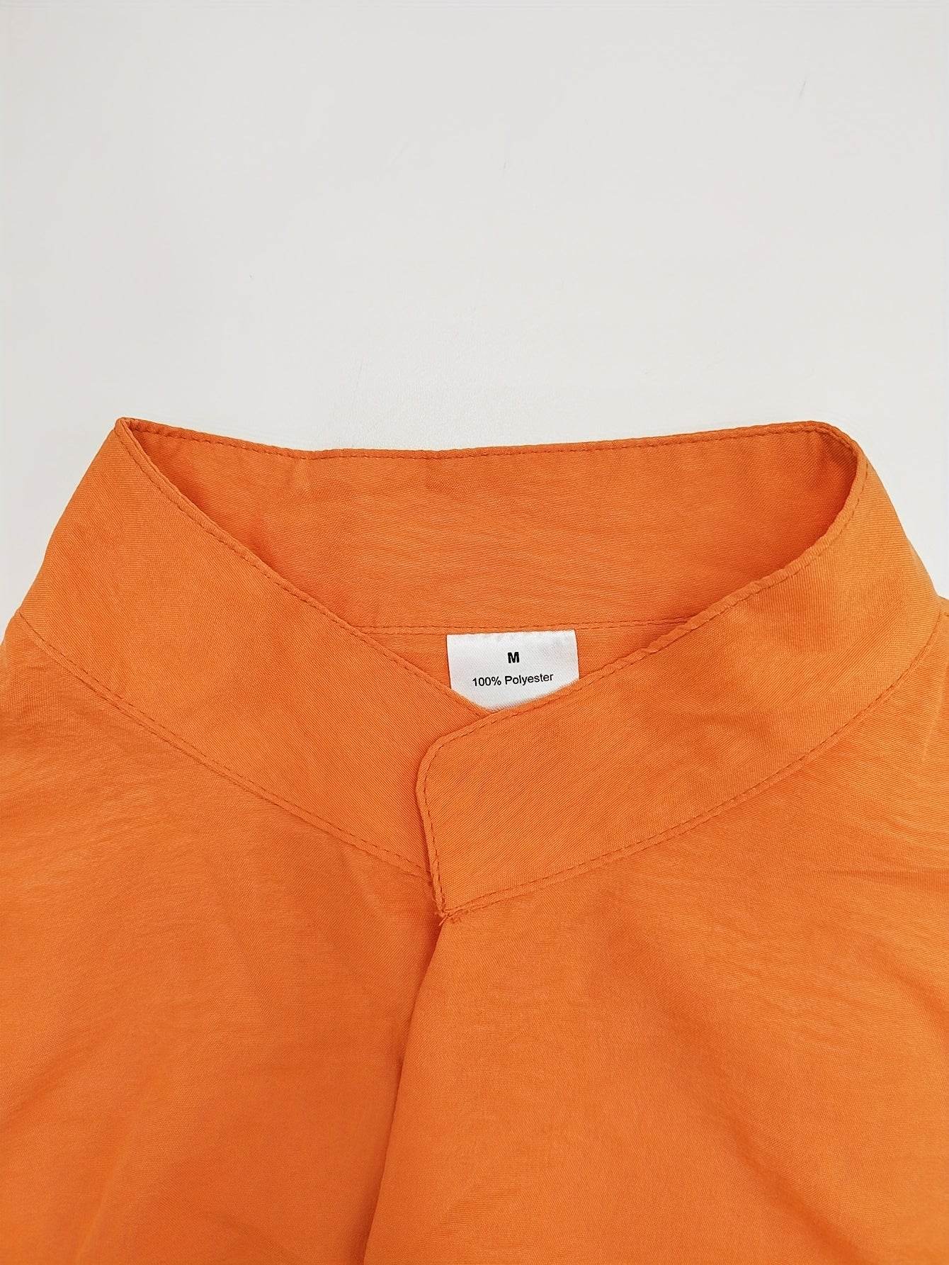 Men's Casual Orange Printed Suit - Two-Piece Outfit for All Seasons - Buy Center US