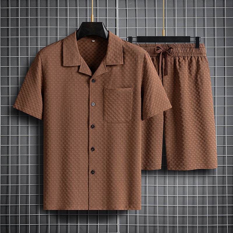 Buycenter Men's Short Sleeve Shorts Suit - Fashionable Two-Piece Set - Buy Center US