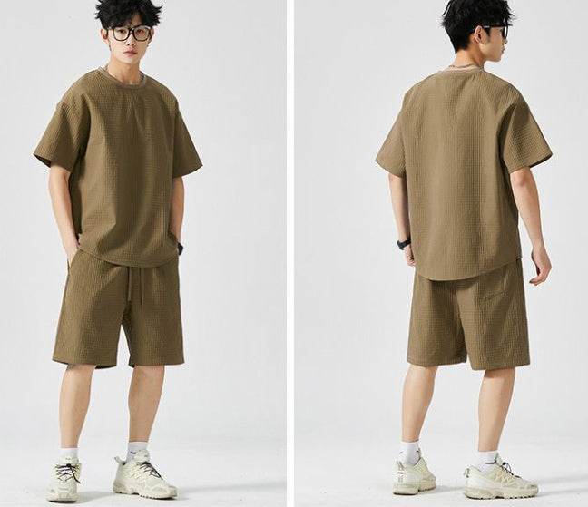 Buycenter Casual Sports Set - Loose Fit Short Sleeves & Shorts - Buy Center US