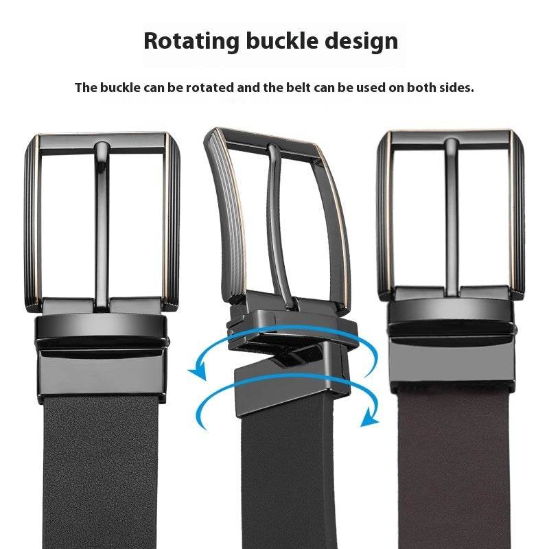 Buycenter Double-Sided Boys Trend Belt - Rotatable Pin Buckle, Stylish Design - Buy Center US