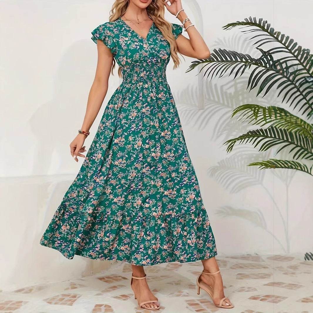 Fashion Floral Long Sleeve Swing Dress - Japanese & Korean Casual Style - Buy Center US