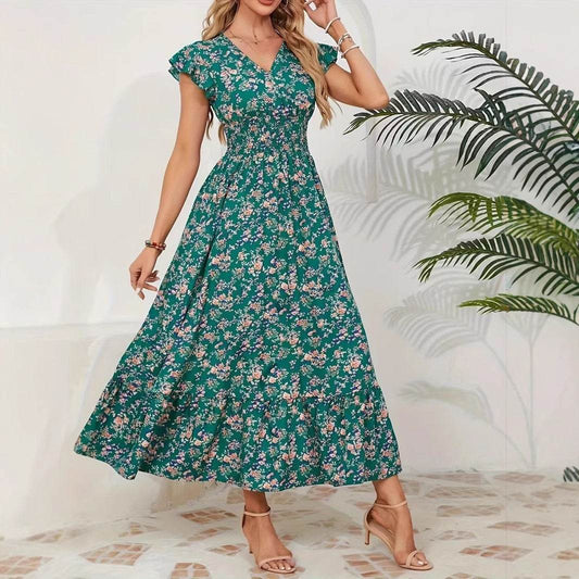 Fashion Floral Long Sleeve Swing Dress - Japanese & Korean Casual Style - Buy Center US