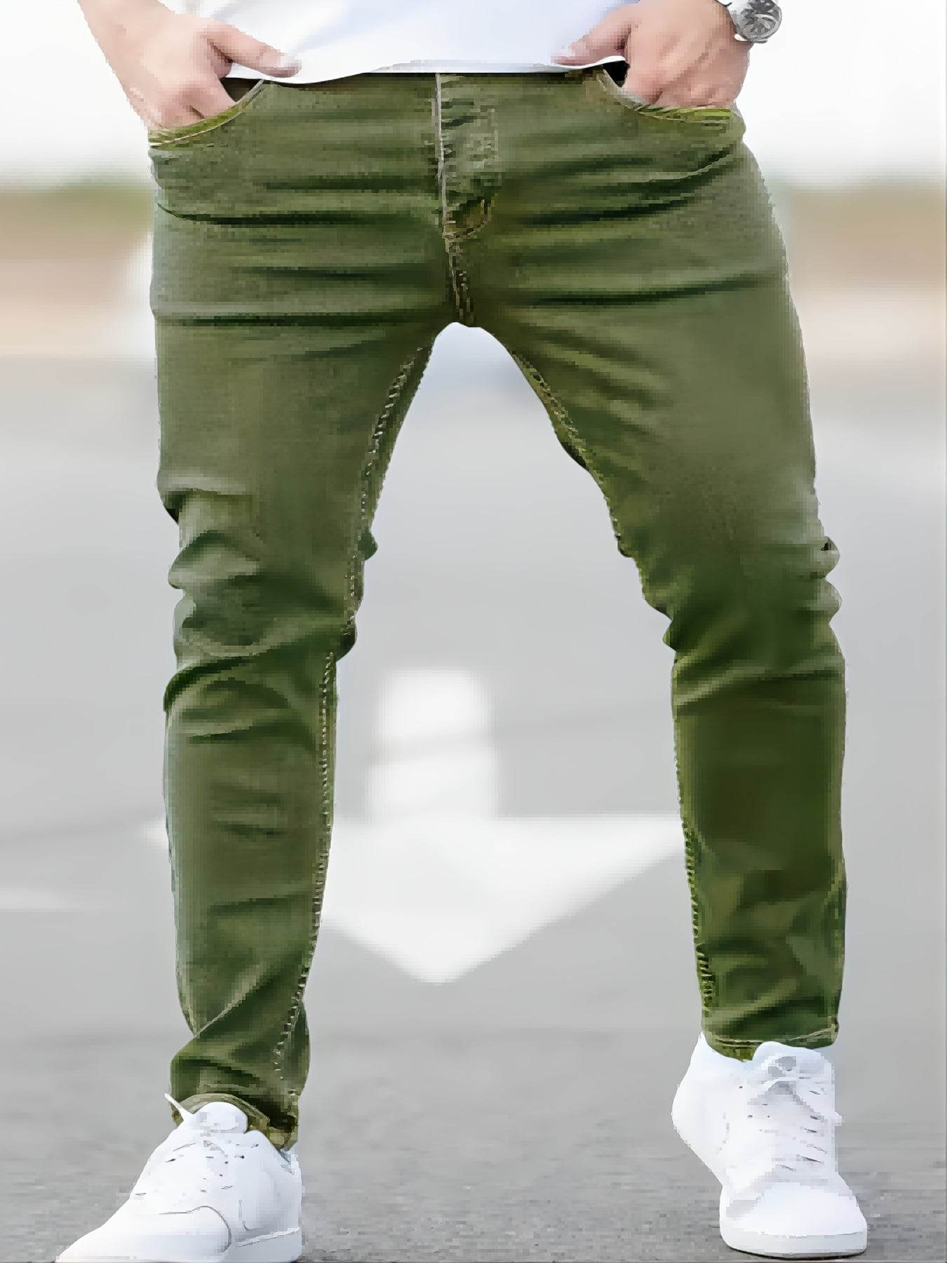 Gengyuan Shi Men's Premium Denim Jeans - Slim Fit Casual Style, All Seasons - Buy Center US