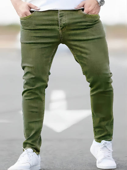 Gengyuan Shi Men's Premium Denim Jeans - Slim Fit Casual Style, All Seasons - Buy Center US