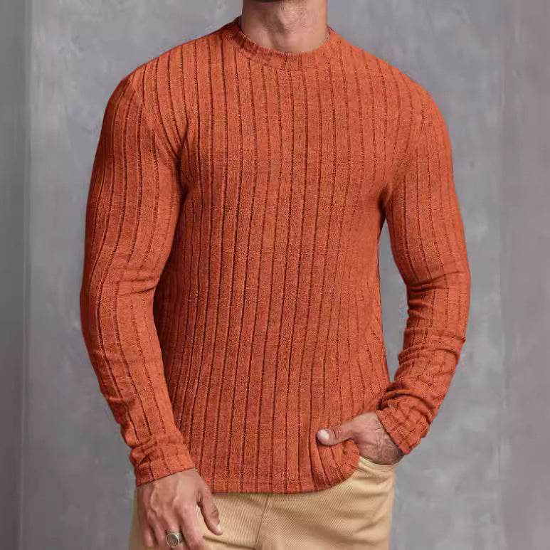 Casual Solid Color Round Neck Pullover T-shirt - Slim Fit for All Seasons - Buy Center US