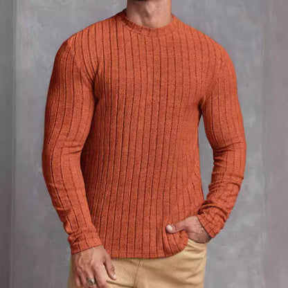 Casual Solid Color Round Neck Pullover T-shirt - Slim Fit for All Seasons - Buy Center US