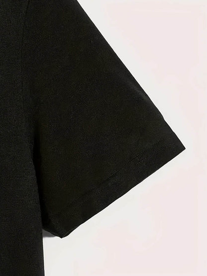 Women's Short Sleeved Printed Shirt - Stylish Black, Sizes S-2XL - Buy Center US