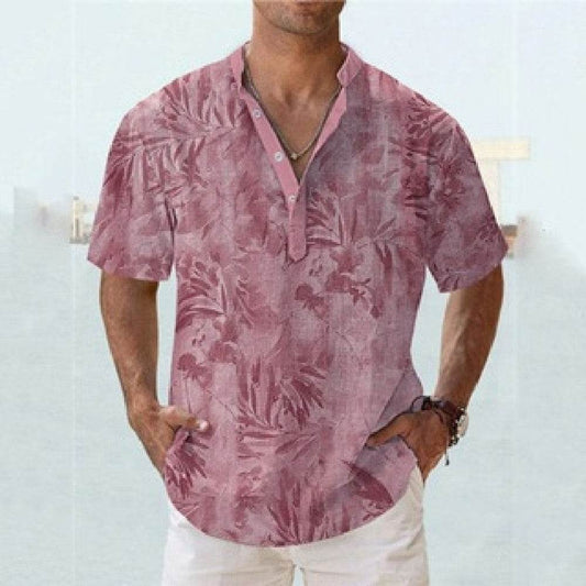 Buycenter Men's Linen Plaid Sleeve Shirt - Casual Fashion Top S-6XL - Buy Center US