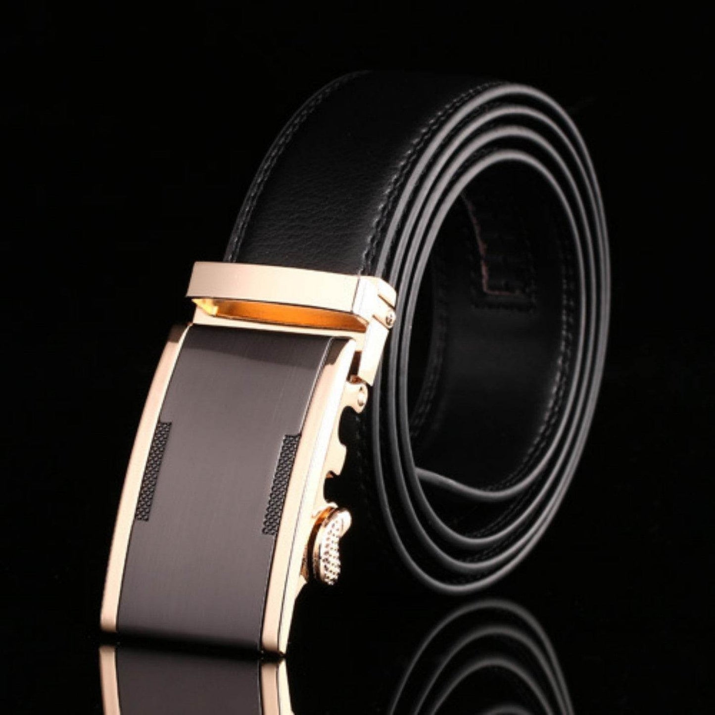Buycenter Men's Automatic Buckle Cowhide Belt - Genuine Leather, Stylish Colors - Buy Center US
