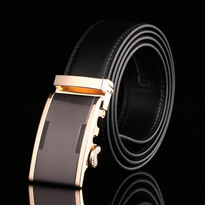 Buycenter Men's Automatic Buckle Cowhide Belt - Genuine Leather, Stylish Colors - Buy Center US