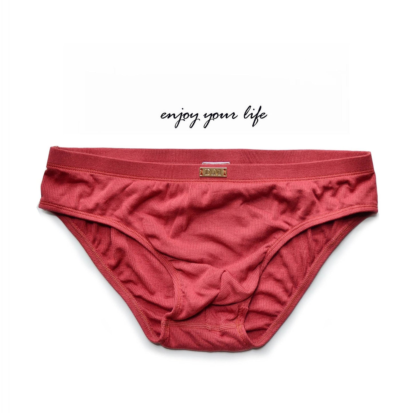 Buycenter Men's Simple Metal Label Briefs - Modal, Low Waist Underwear - Buy Center US