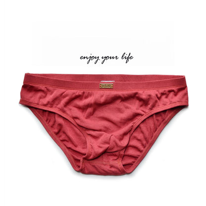 Buycenter Men's Simple Metal Label Briefs - Modal, Low Waist Underwear - Buy Center US