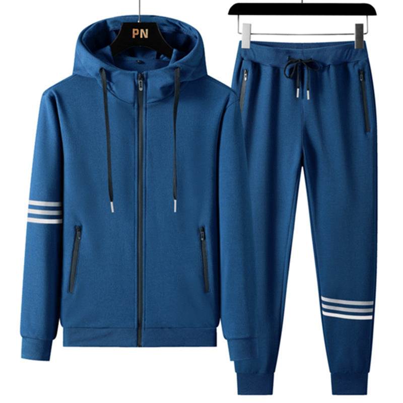 Buycenter Men's Casual Hooded Sweater Trousers Set - Pure Cotton, Sports Style - Buy Center US