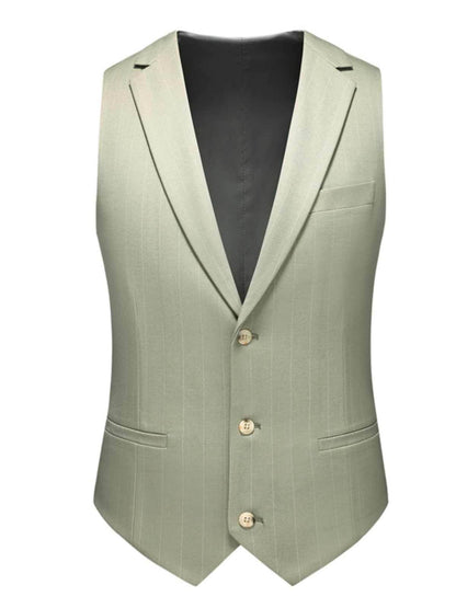 Buycenter Men's Casual Business Suit Set - Light Green Jacket & Vest - Buy Center US