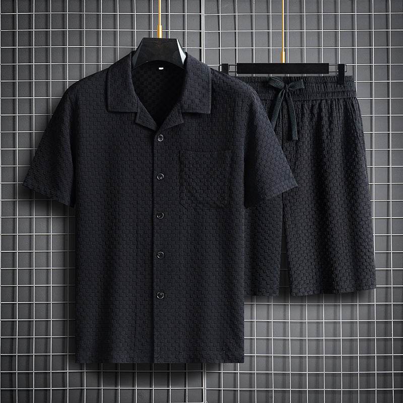 Buycenter Men's Short Sleeve Shorts Suit - Fashionable Two-Piece Set - Buy Center US