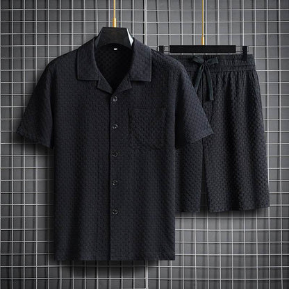 Buycenter Men's Short Sleeve Shorts Suit - Fashionable Two-Piece Set - Buy Center US