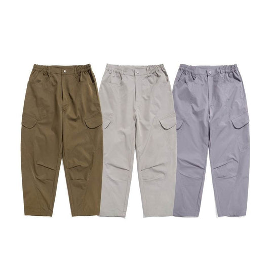 Buycenter Men's Leisure Cargo Trousers - Chemical Fiber Blend, Straight Fit - Buy Center US